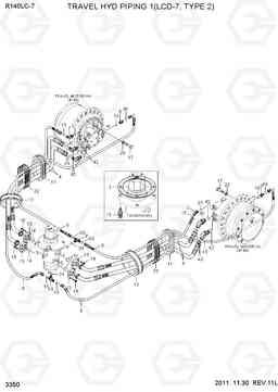 3350 TRAVEL HYD PIPING 1(LCD-7, TYPE 2) R140LC-7, Hyundai