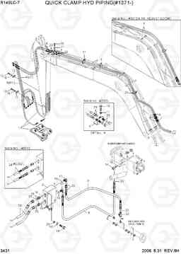 3431 QUICK CLAMP HYD PIPING(#1371-) R140LC-7, Hyundai