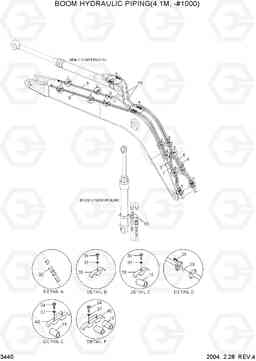 3440 BOOM HYD PIPING(4.1M, -#1000) R140LC-7, Hyundai