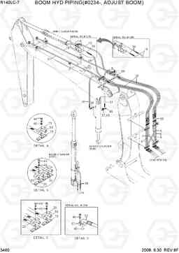 3460 BOOM HYD PIPING(ADJUST BOOM, #0234-) R140LC-7, Hyundai