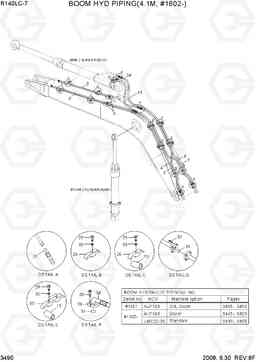 3490 BOOM HYD PIPING(4.1M, #1602-) R140LC-7, Hyundai