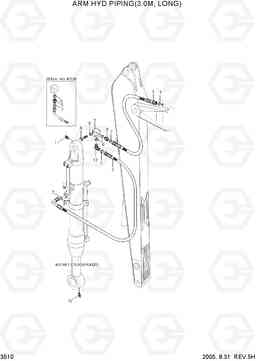 3510 ARM HYD PIPING(3.0M, LONG) R140LC-7, Hyundai