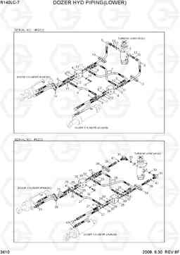 3610 DOZER HYD PIPING(LOWER) R140LC-7, Hyundai