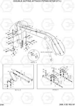 3761 DOUBLE ACTING ATTACH PIPING KIT(#1371-) R140LC-7, Hyundai