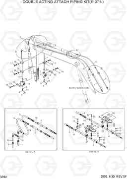 3762 DOUBLE ACTING ATTACH PIPING KIT(#1371-) R140LC-7, Hyundai