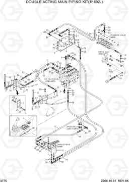 3775 DOUBLE ACTING MAIN PIPING KIT(#1602-) R140LC-7, Hyundai