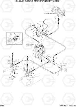 3780 SINGLE ACTING MAIN PIPING KIT(-#1370) R140LC-7, Hyundai