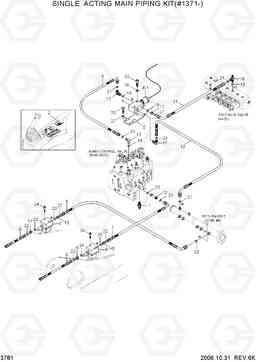 3781 SINGLE ACTING MAIN PIPING KIT(#1371-) R140LC-7, Hyundai