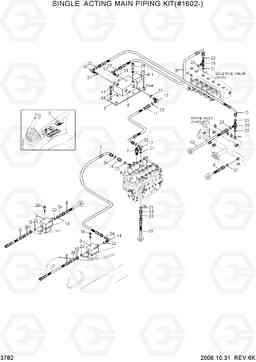 3782 SINGLE ACTING MAIN PIPING KIT(#1602-) R140LC-7, Hyundai