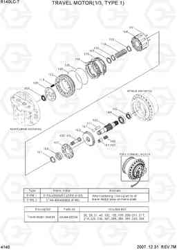 4140 TRAVEL MOTOR(1/3, TYPE 1) R140LC-7, Hyundai