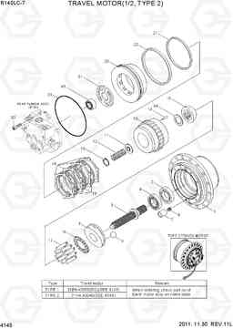 4145 TRAVEL MOTOR(1/2, TYPE 2) R140LC-7, Hyundai