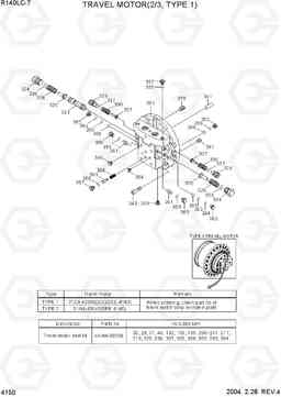 4150 TRAVEL MOTOR(2/3, TYPE 1) R140LC-7, Hyundai