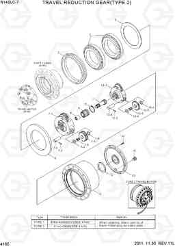 4165 TRAVEL REDUCTION GEAR(TYPE 2) R140LC-7, Hyundai