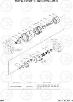 4171 TRAVEL MOTOR(1/3, #0239-#2712, LCM-7) R140LC-7, Hyundai
