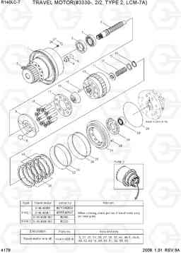 4179 TRAVEL MOTOR(#3330-, 2/2, TYPE 2, LCM-7) R140LC-7, Hyundai