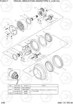 4180 TRAVEL REDUCTION GEAR(TYPE 2, LCM-7) R140LC-7, Hyundai