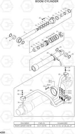 4200 BOOM CYLINDER R140LC-7, Hyundai