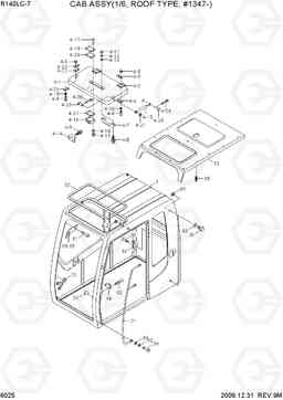 6025 CAB ASSY(1/6, ROOF TYPE, #1347-) R140LC-7, Hyundai