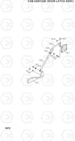 6070 CAB ASSY(6/6, DOOR LATCH ASSY) R140LC-7, Hyundai