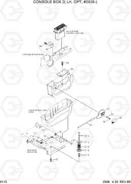 6115 CONSOLE BOX 2(LH, OPT, #2936-) R140LC-7, Hyundai