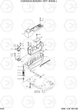 6125 CONSOLE BOX(RH, OPT, #2936-) R140LC-7, Hyundai