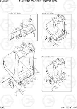 7310 BUCKET(0.58M3 SAE HEAPED, STD) R140LC-7, Hyundai