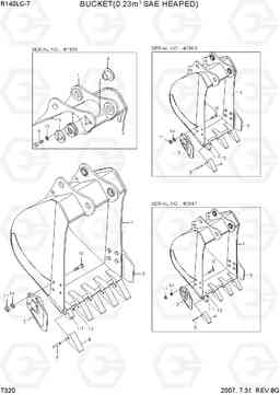 7320 BUCKET(0.23M3 SAE HEAPED) R140LC-7, Hyundai