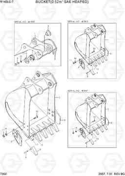 7350 BUCKET(0.52M3 SAE HEAPED) R140LC-7, Hyundai