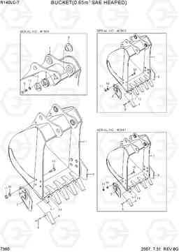 7360 BUCKET(0.65M3 SAE HEAPED) R140LC-7, Hyundai