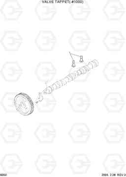 9050 VALVE TAPPET(-#1000) R140LC-7, Hyundai