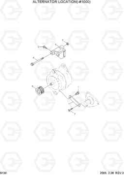 9130 ALTERNATOR LOCATION(-#1000) R140LC-7, Hyundai