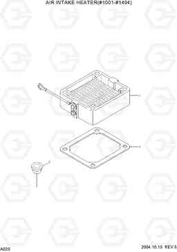 A020 AIR INTAKE HEATER(#1001-#1494) R140LC-7, Hyundai