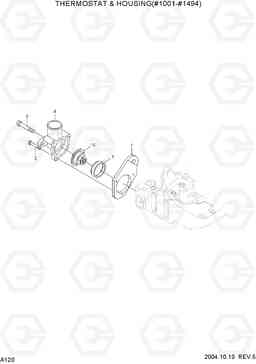 A120 THERMOSTAT & HOUSING(#1001-#1494) R140LC-7, Hyundai