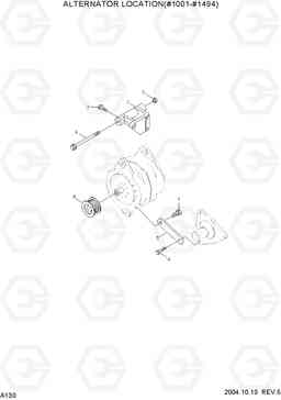 A130 ALTERNATOR LOCATION(#1001-#1494) R140LC-7, Hyundai