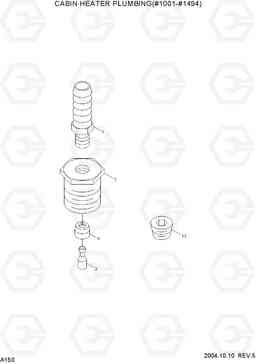 A150 CABIN HEATER PLUMBING(#1001-#1494) R140LC-7, Hyundai