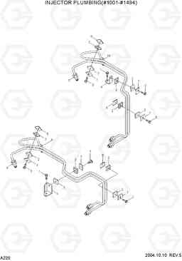 A220 INJECTOR PLUMBLING(#1001-#1494) R140LC-7, Hyundai