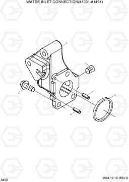 A450 WATER INLET CONNECTION(#1001-#1494) R140LC-7, Hyundai