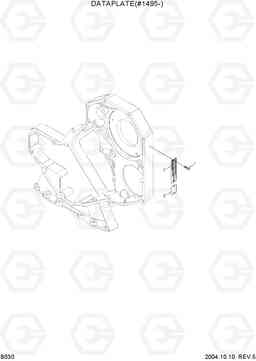 B030 DATAPLATE(#1495-) R140LC-7, Hyundai