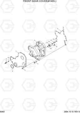 B060 FRONT GEAR COVER(#1495-) R140LC-7, Hyundai