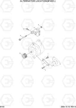 B130 ALTERNATOR LOCATION(#1495-) R140LC-7, Hyundai