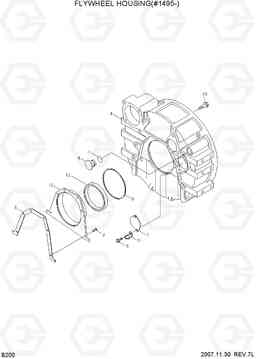 B200 FLYWHEEL HOUSING(#1495-) R140LC-7, Hyundai