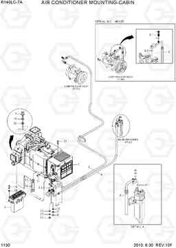 1130 AIR CONDITIONER MOUNTING-CABIN R140LC-7A, Hyundai