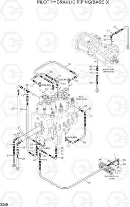 3240 PILOT HYD PIPING(BASE 3) R140LC-7A, Hyundai