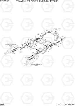 3360 TRAVEL HYD PIPING 2(LCD-7A, TYPE 2) R140LC-7A, Hyundai