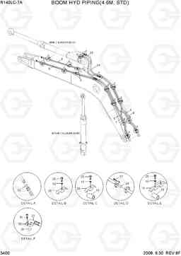 3400 BOOM HYD PIPING(4.6M, STD) R140LC-7A, Hyundai