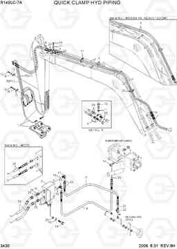 3430 QUICK CLAMP HYD PIPING R140LC-7A, Hyundai