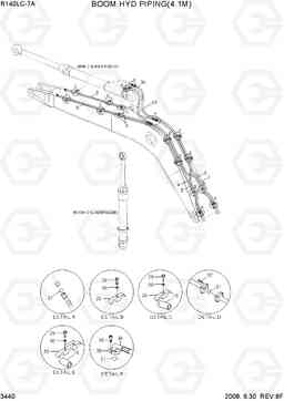 3440 BOOM HYD PIPING(4.1M) R140LC-7A, Hyundai