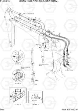 3460 BOOM HYD PIPING(ADJUST BOOM) R140LC-7A, Hyundai
