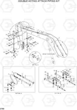 3760 DOUBLE ACTING ATTACH PIPING KIT R140LC-7A, Hyundai