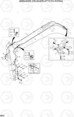 3910 BREAKER CRUSHER ATTACH PIPING R140LC-7A, Hyundai